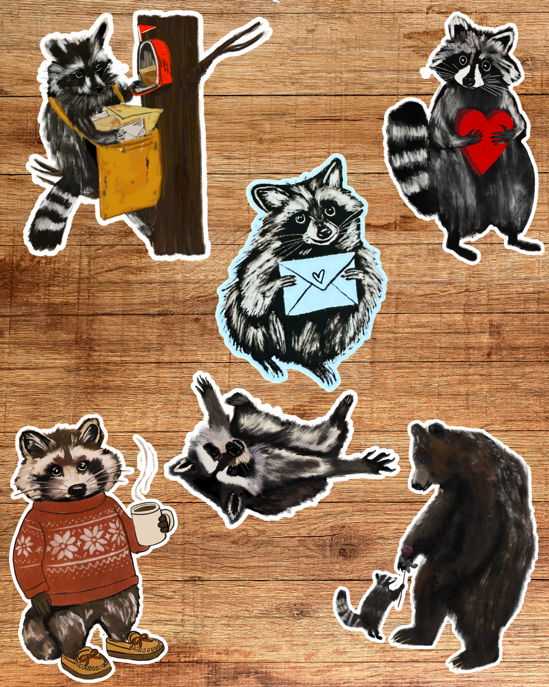 Raccoon Sticker Bundle