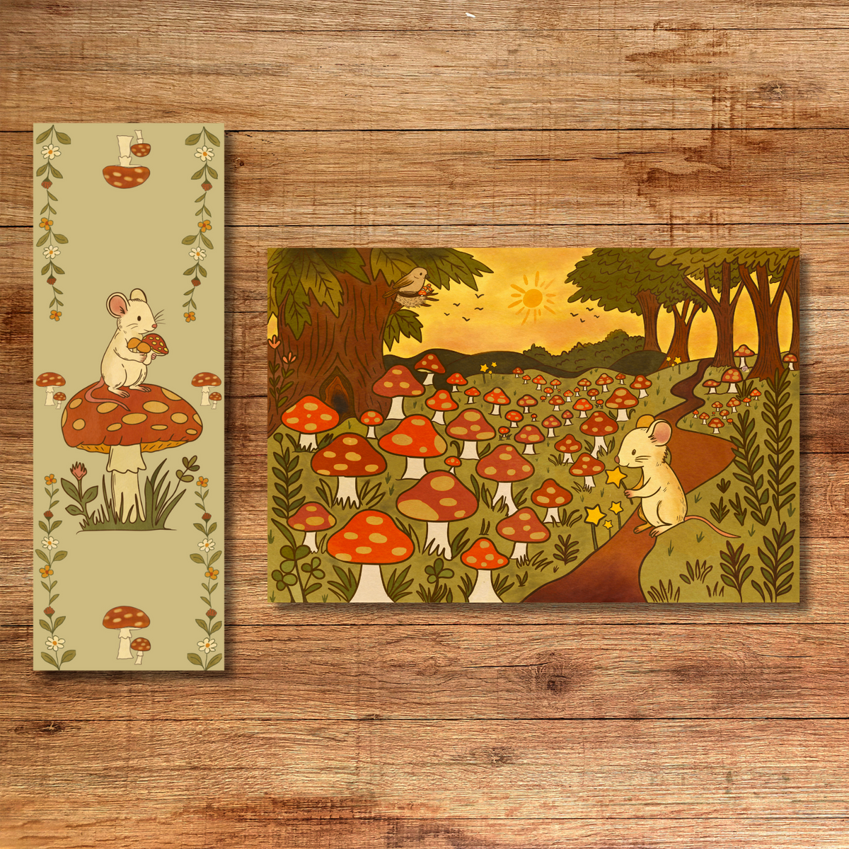 Mushrooms of May Print & Bookmark